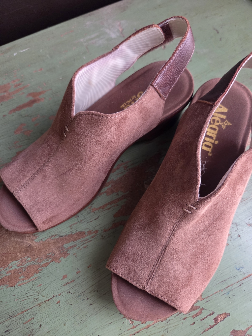 Mearia Chestnut Suede Open-Toe Slingback Sandals